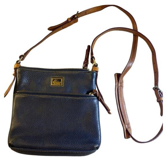 Dooney & Bourke Navy Leather Crossbody Bag With Adjustable Strap - Picture 1 of 12
